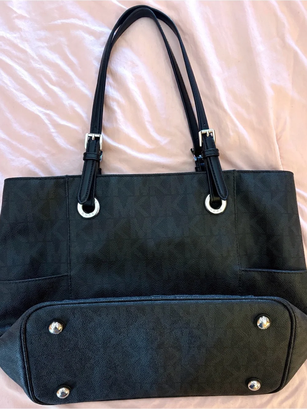 Michael Kors MK Logo Tote with Silver Charm